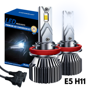 Żarówki LED E5 - H11 HOMOLOGACJA ( 9-16V / 7000K Białe / 60W / 14'000 LM ) 2 sztuki