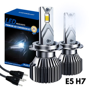 Żarówki LED E5 - H7 HOMOLOGACJA ( 9-16V / 7000K Białe / 60W / 14'000 LM ) 2 sztuki