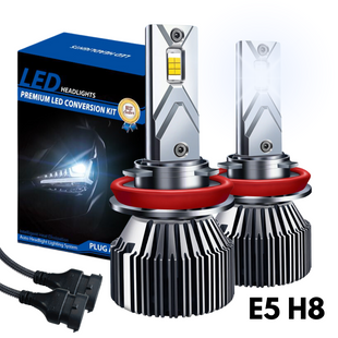 Żarówki LED E5 - H8 HOMOLOGACJA ( 9-16V / 7000K Białe / 60W / 14'000 LM ) 2 sztuki