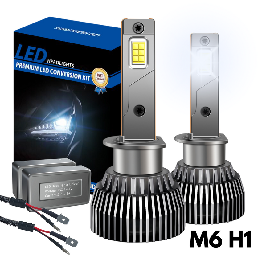 Żarówki LED M6 - H1 CANBUS HOMOLOGACJA ( 9-68V / 6800K Białe / 130W / 26'000 LM ) 2 sztuki