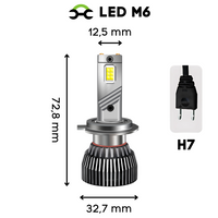 Żarówki LED M6 - H7 CANBUS HOMOLOGACJA ( 9-68V / 6800K Białe / 130W / 26'000 LM ) 2 sztuki