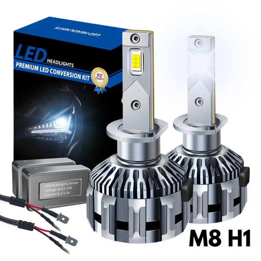 Żarówki LED M8 - H1 CANBUS HOMOLOGACJA ( 9-24V / 6500K Białe / 150W / 35'000 LM ) 2 sztuki