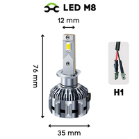 Żarówki LED M8 - H1 CANBUS HOMOLOGACJA ( 9-16V / 6800K Białe / 150W / 35'000 LM ) 2 sztuki