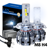 Żarówki LED M8 - H4 CANBUS HOMOLOGACJA ( 9-68V / 6800K Białe / 150W / 35'000 LM ) 2 sztuki