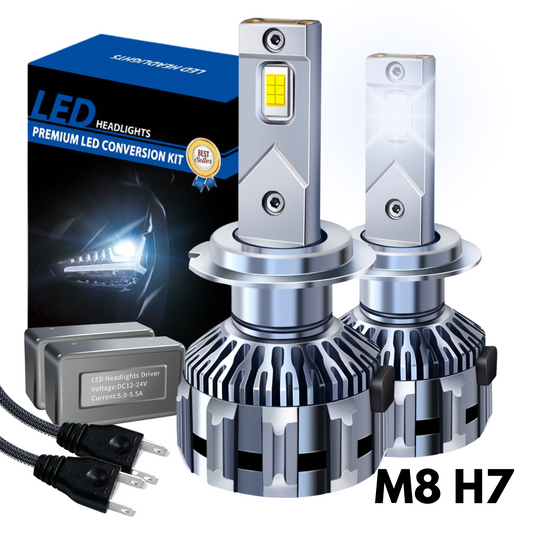 Żarówki LED M8 - H7 CANBUS HOMOLOGACJA ( 9-16V / 6500K Białe / 150W / 35'000 LM ) 2 sztuki