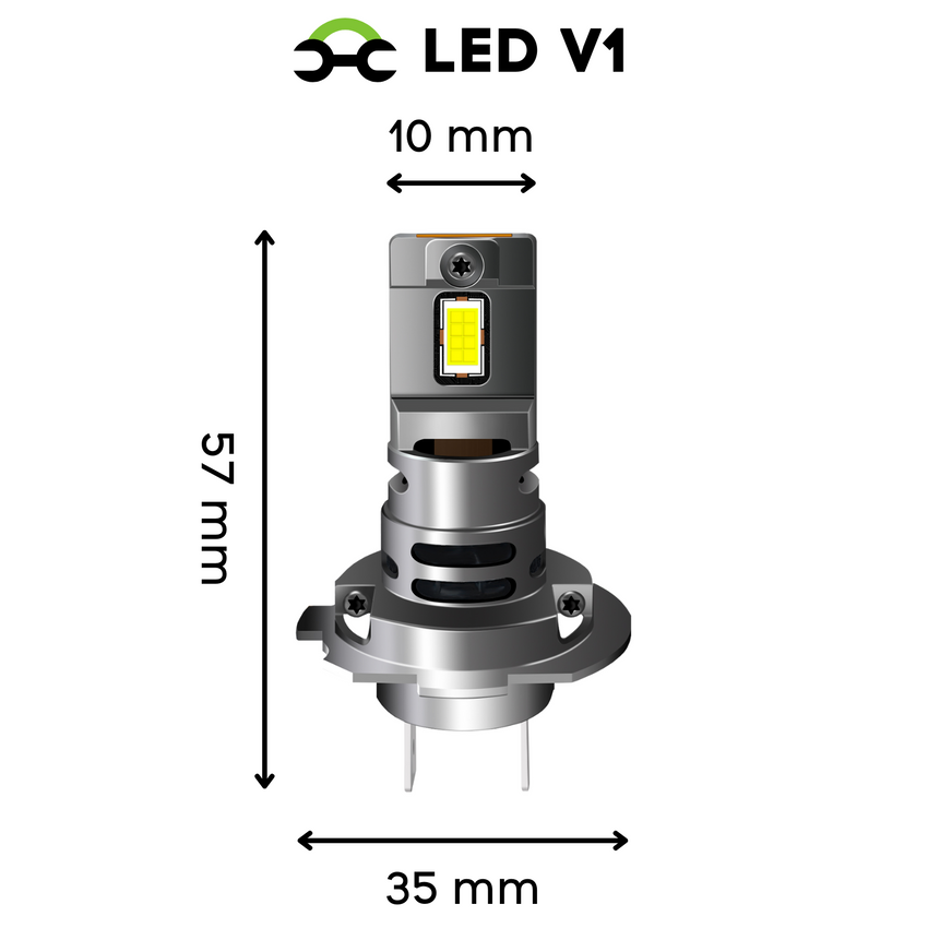 ŻARÓWKI LED V1 - H7 HOMOLOGACJA ( 9-16V / 6000K Biały / 60W / 20'000 LM) 2 sztuki